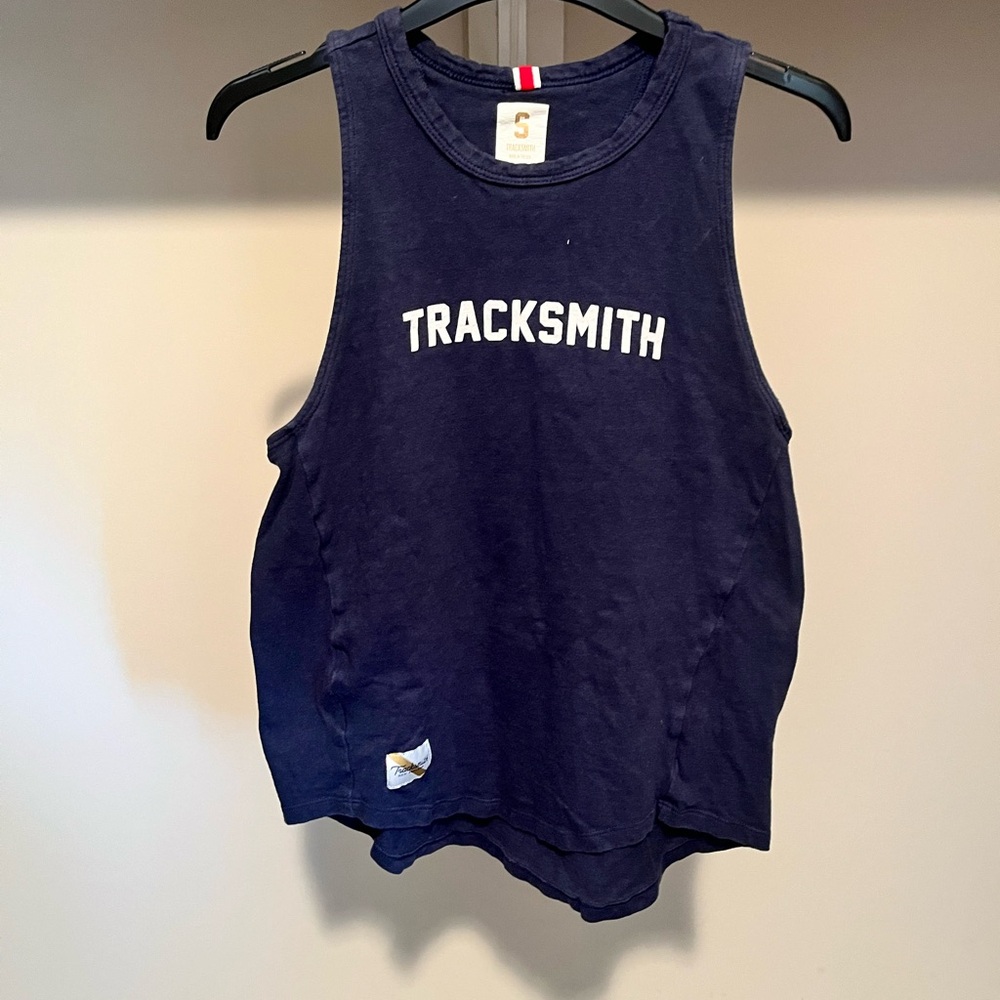 Tracksmith Dark Blue Crew Neck Muscle Tee - Picture 1 of 4